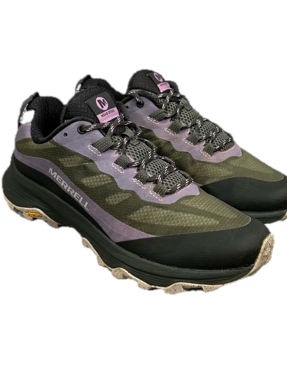 Merrell Women's Moab Olive Green Lavender Speed Hiking Shoes Size 8.5
